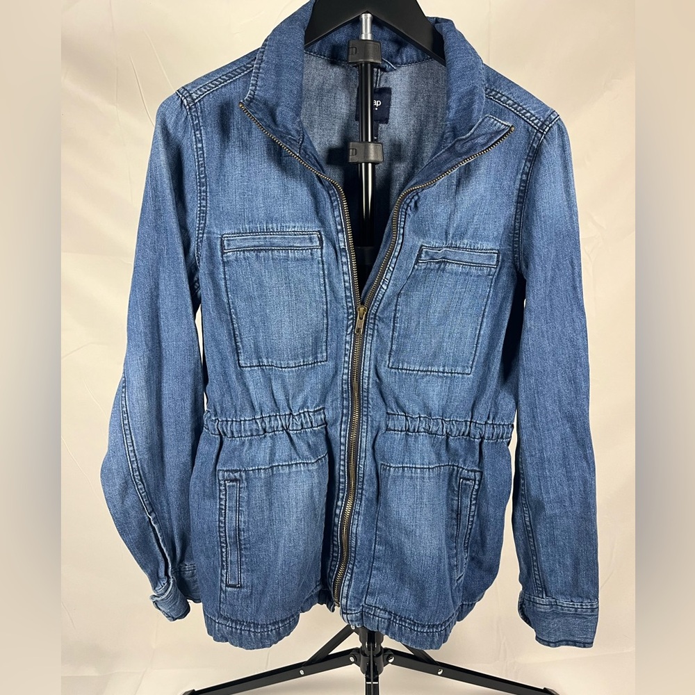 GAP Blue Jean Utility Lightweight Jacket Size S Zip-Up